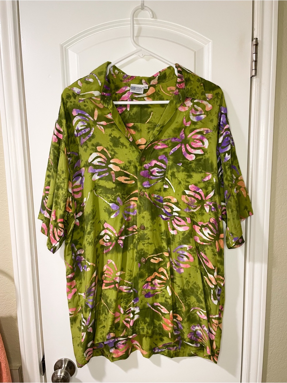 Hary Dary Bright Green Water Color Hawaiian Shirt